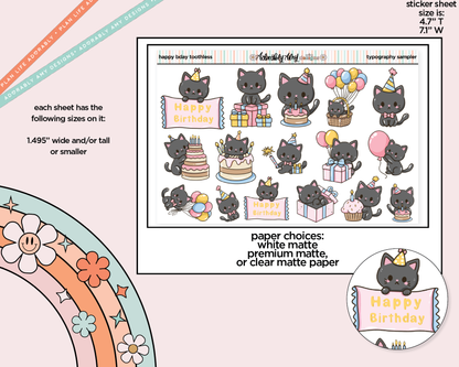 Toothless Has a Birthday Deco Samplers in 3 Sizes Decorative Planner Stickers