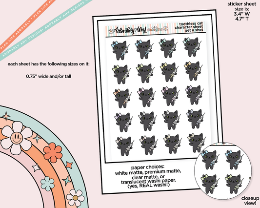 Toothless Cat Get a Shot Decoration Planner Stickers