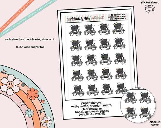 Toothless Cat Like-Hate (home) Work Decoration Planner Stickers for any Planner or Insert