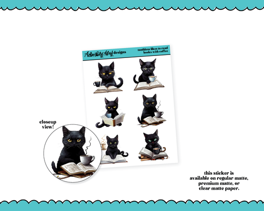 Toothless Likes to Read with Coffee Sampler Planner Stickers for any Planner or Insert