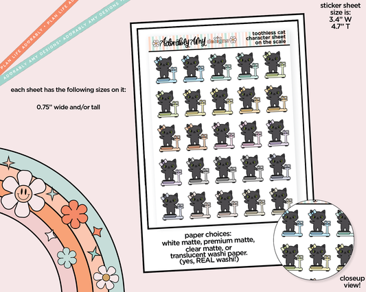 Toothless Cat On the Scale Decoration Planner Stickers