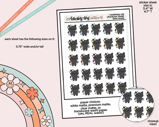 Toothless Cat Take Meds Decoration Planner Stickers