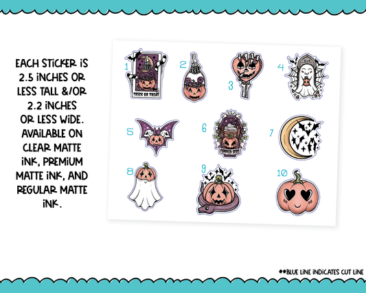 Large Diecut Sticker Flakes - Trick or Treat Pumpkin Planner Stickers for any Planner or Insert