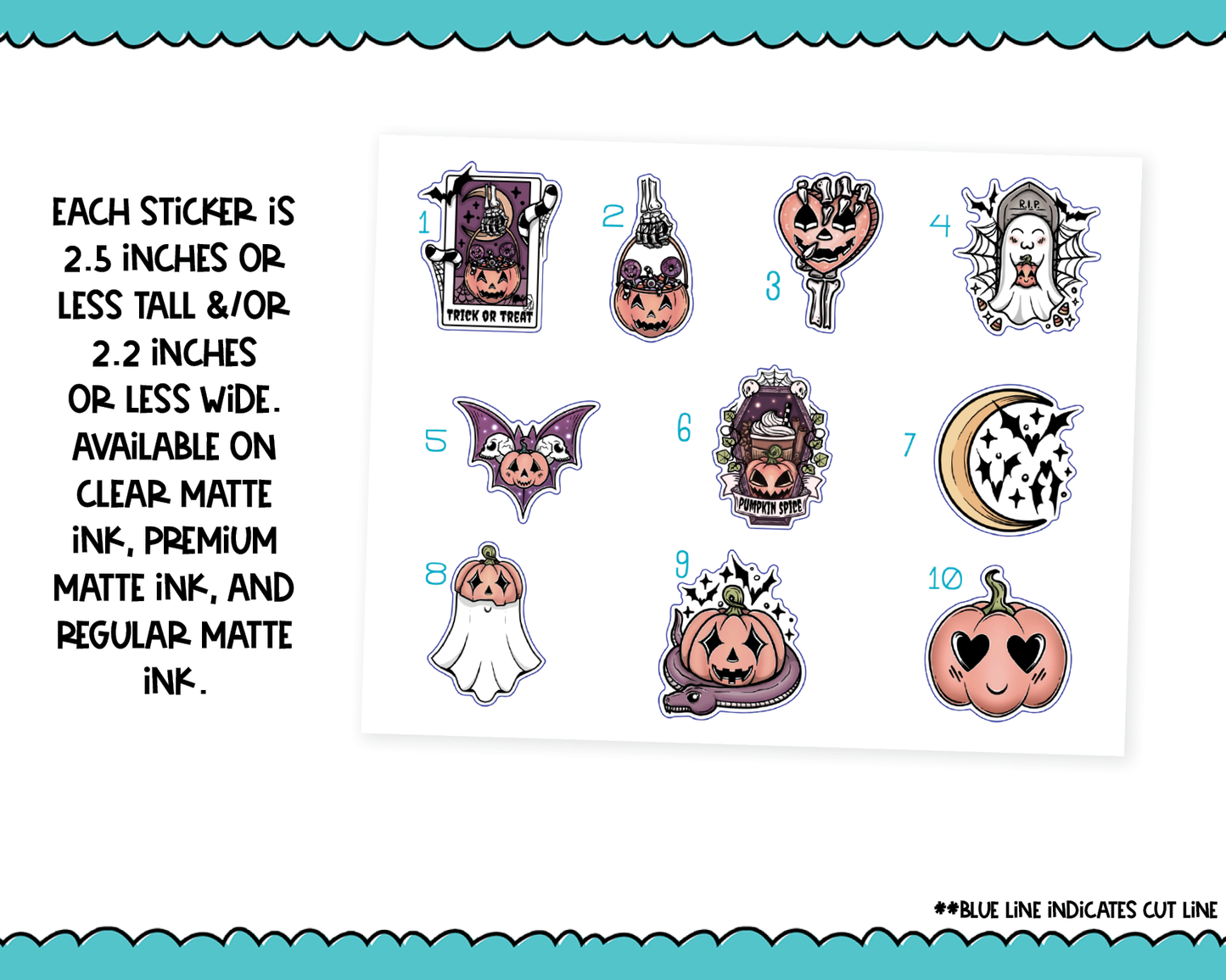 Large Diecut Sticker Flakes - Trick or Treat Pumpkin Planner Stickers for any Planner or Insert