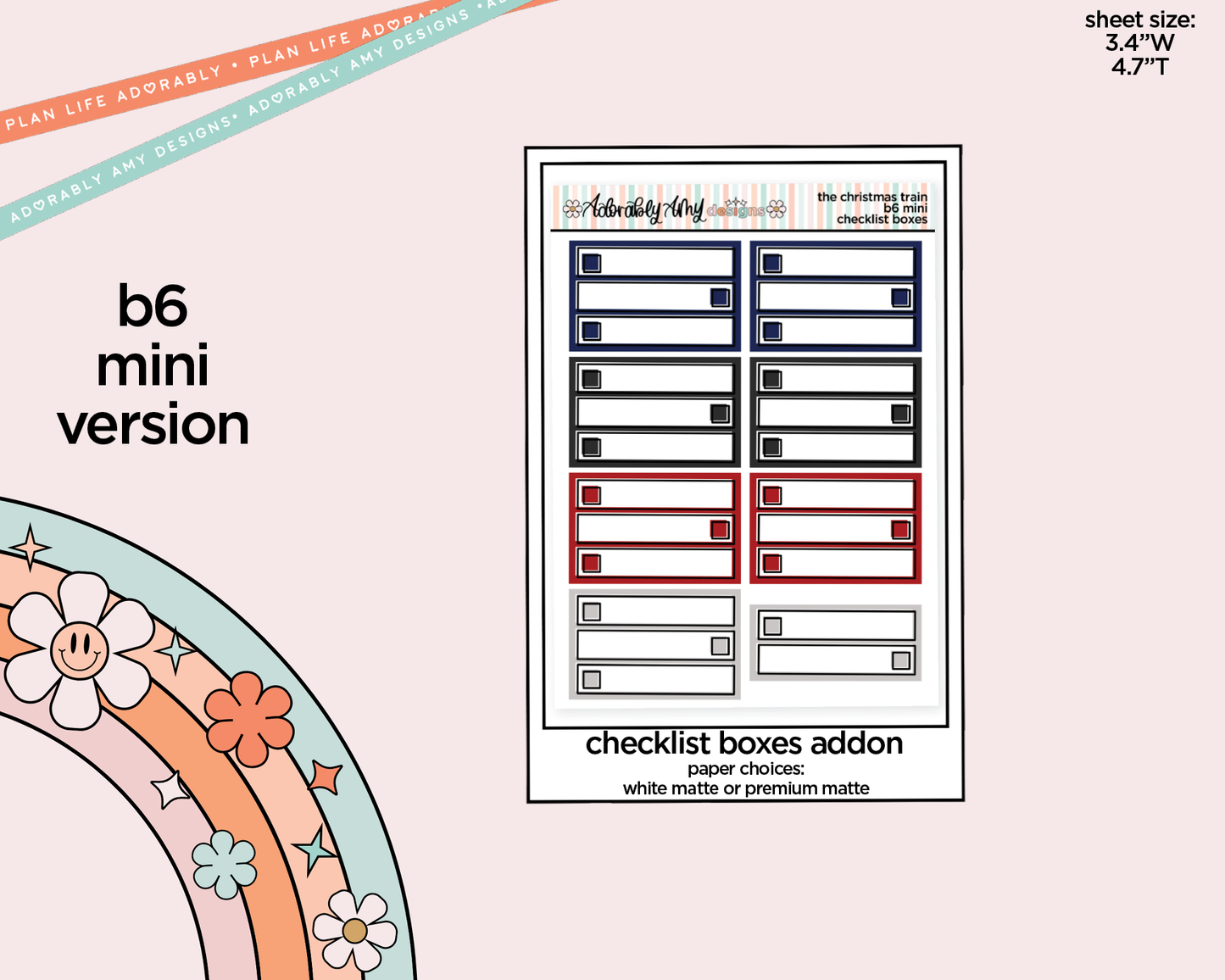 Mini B6 The Christmas Train Sticker Kit sized for ANY Vertical Insert