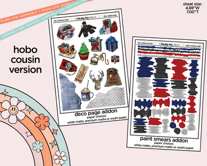 Hobonichi Cousin Weekly The Christmas Train Planner Sticker Kit for Hobo Cousin or Similar Planners