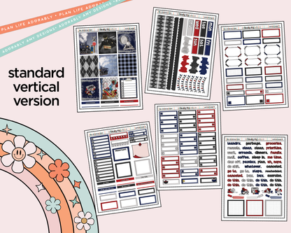 Vertical The Christmas Train Weekly Sticker Kit for Vertical Standard Size Planners or Insert