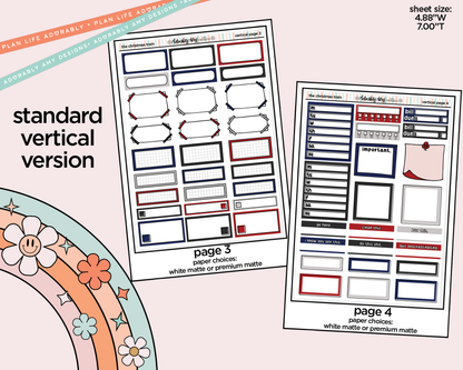Vertical The Christmas Train Weekly Sticker Kit for Vertical Standard Size Planners or Insert