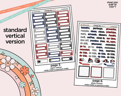 Vertical The Christmas Train Weekly Sticker Kit for Vertical Standard Size Planners or Insert