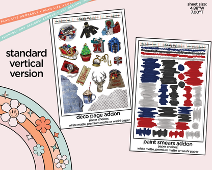 Vertical The Christmas Train Weekly Sticker Kit for Vertical Standard Size Planners or Insert