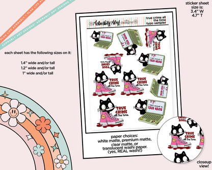 True Crime Any Time Typography Sampler Planner Stickers