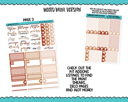 Mini B6 Trust the Timing Themed Weekly Planner Sticker Kit sized for ANY Vertical Insert