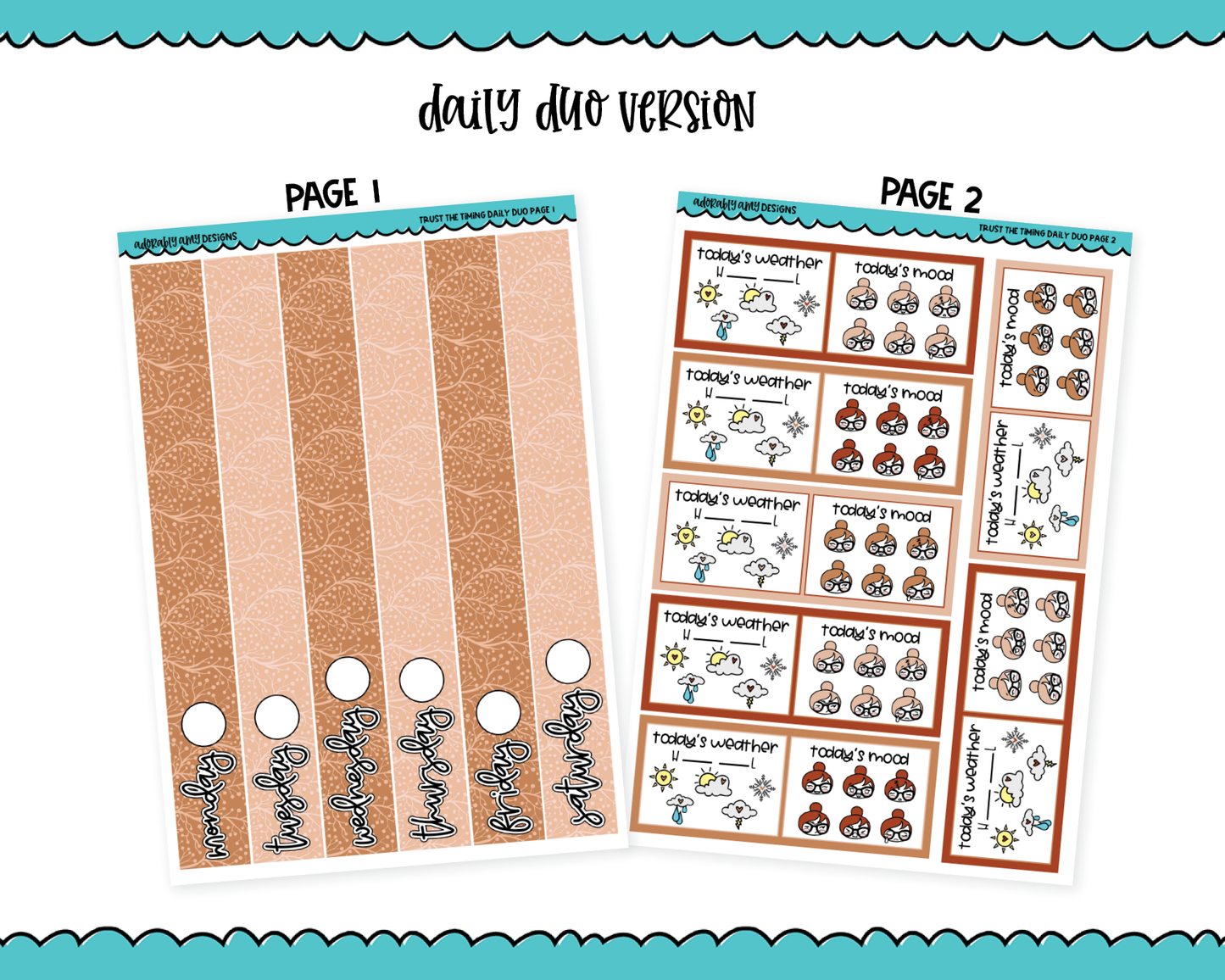 Daily Duo Trust the Timing Themed Weekly Planner Sticker Kit for Daily Duo Planner