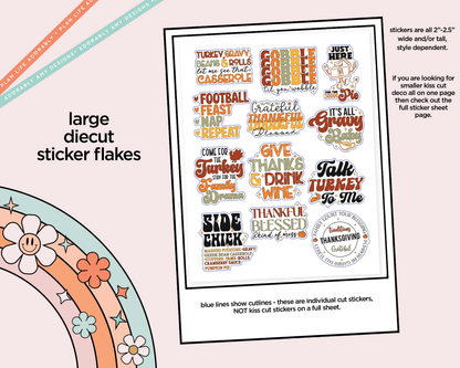 Turkey, Gravy, Beans & Rolls, Let Me See That Casserole Thanksgiving Typography Sampler Planner Stickers - Adorably Amy Designs