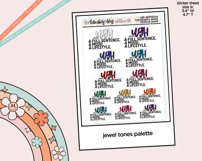 Rainbow or Black Ugh: A Full Sentence, A Mood, A Lifestyle Typography Planner Stickers - Adorably Amy Designs