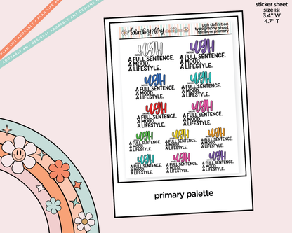Rainbow or Black Ugh: A Full Sentence, A Mood, A Lifestyle Typography Planner Stickers - Adorably Amy Designs