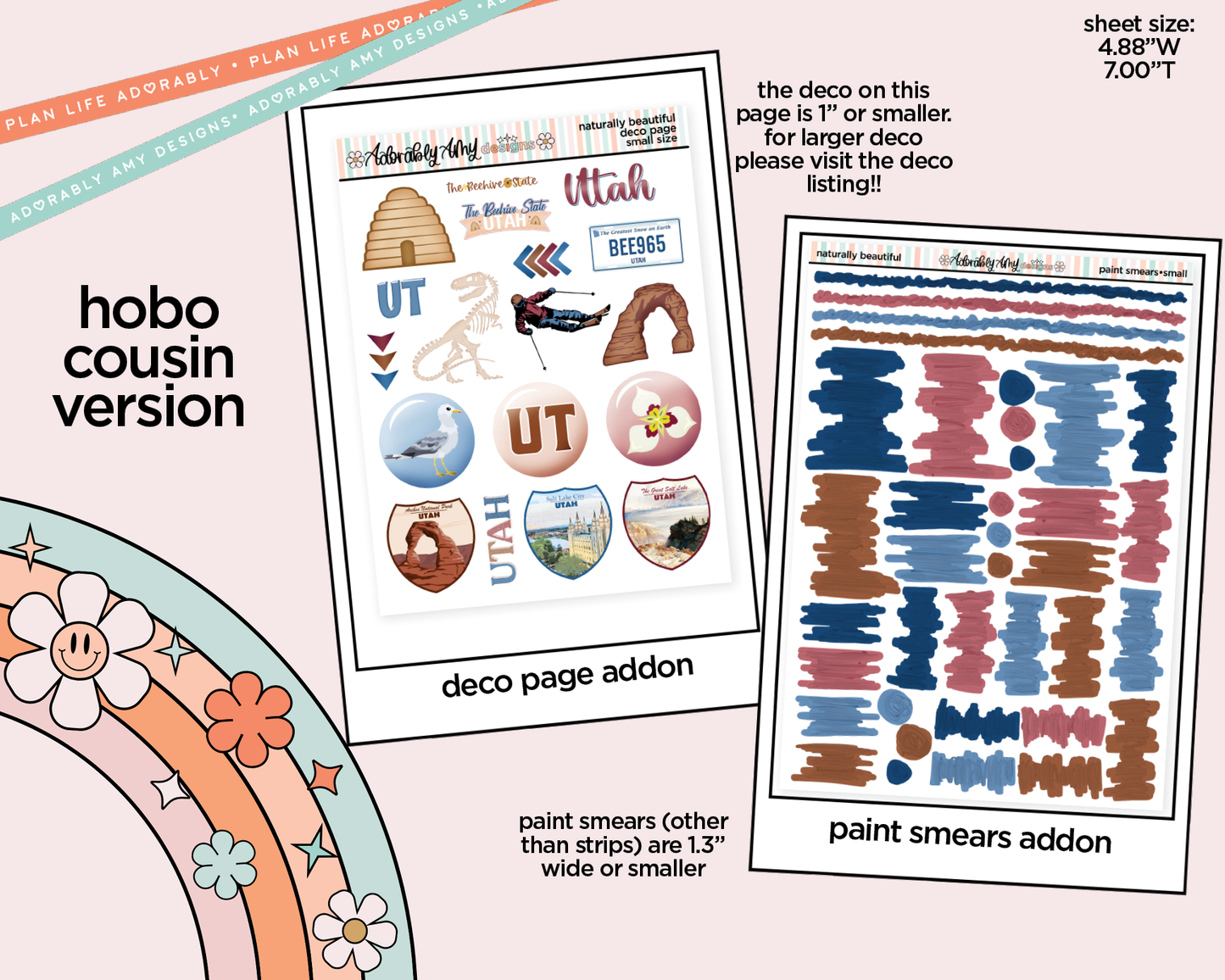 Hobonichi Cousin Weekly Utah is Naturally Beautiful Planner Sticker Kit for Hobo Cousin or Similar Planners (Copy)