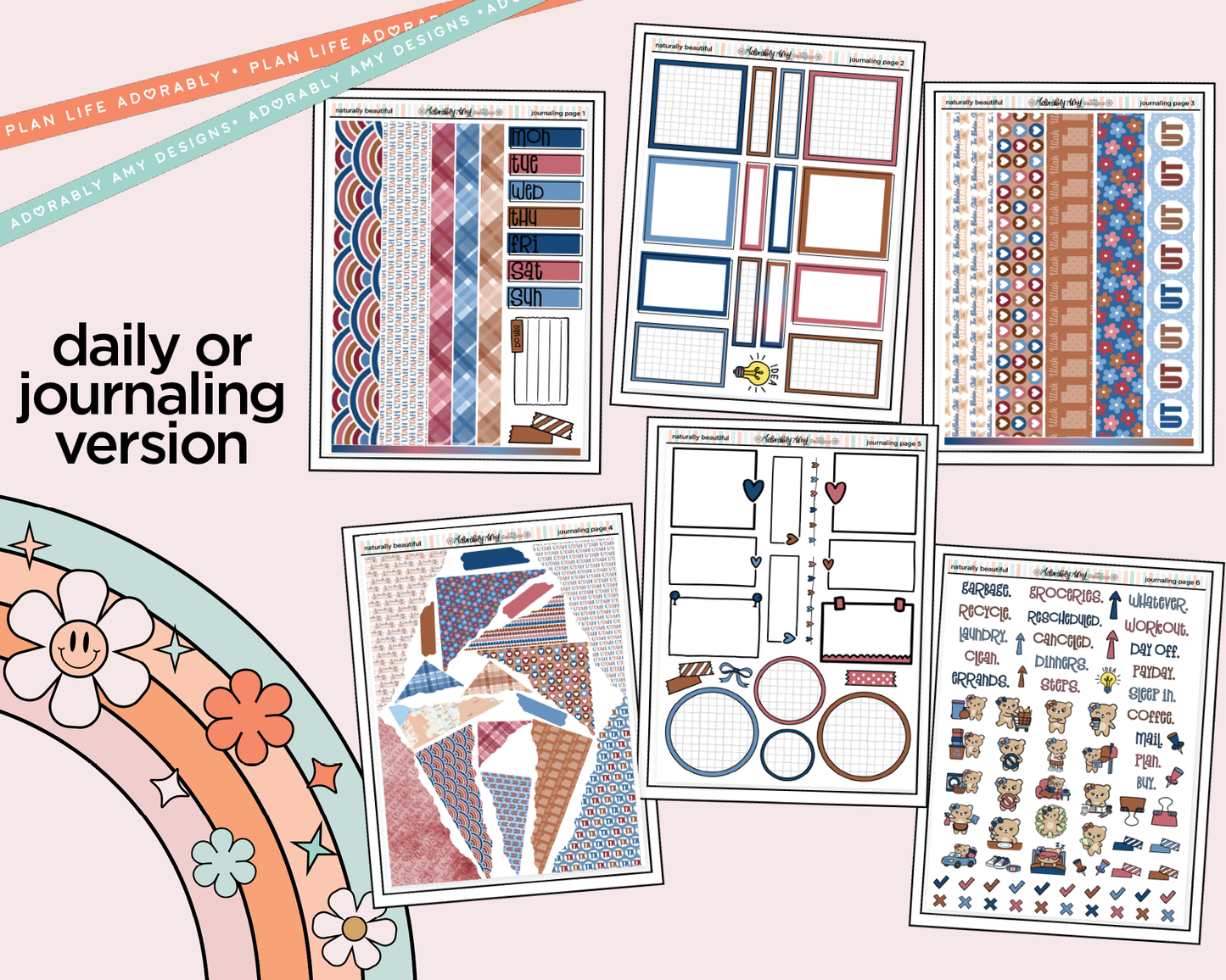 Journaling and Daily Planning Utah is Naturally Beautiful Planner Sticker Kit