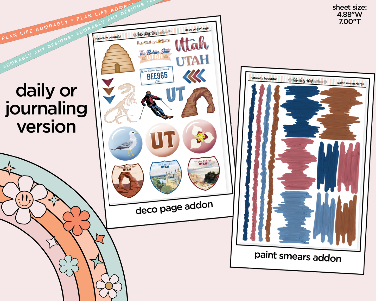 Journaling and Daily Planning Utah is Naturally Beautiful Planner Sticker Kit