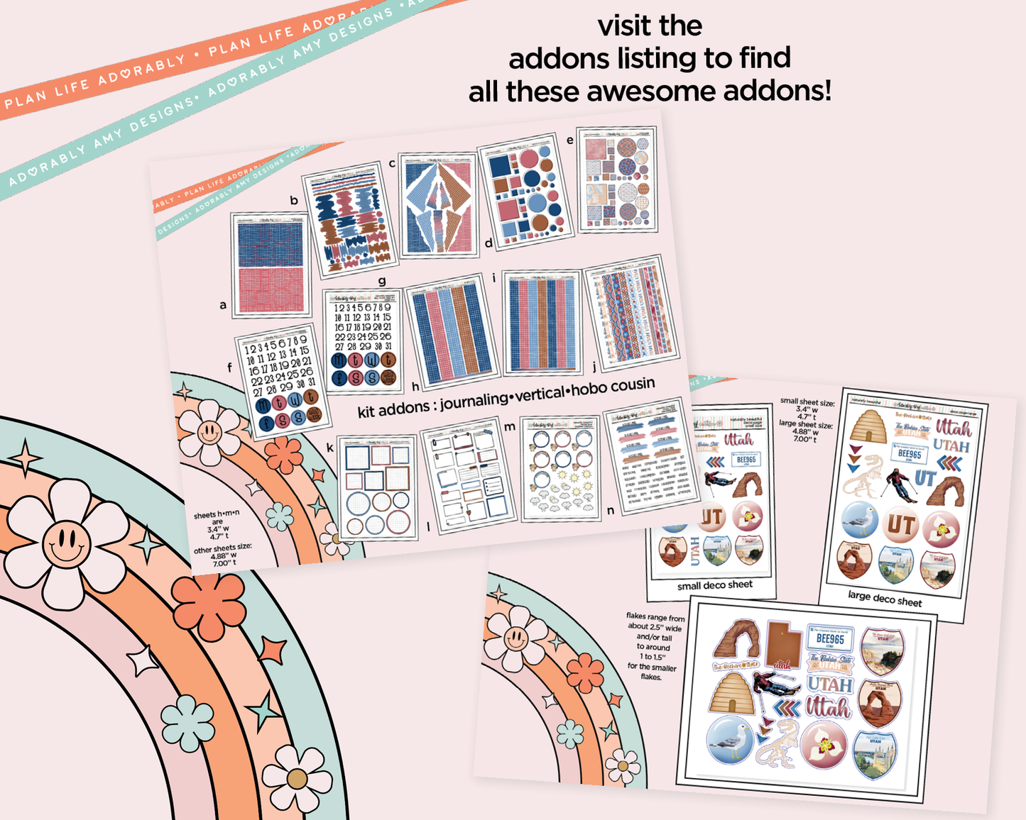 Vertical Utah is Naturally Beautiful Kit for Vertical Standard Size Planners or Insert