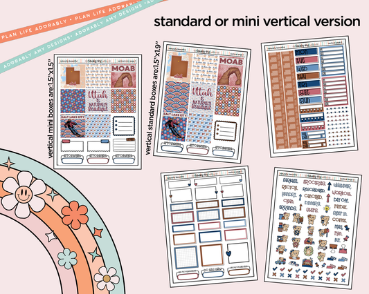 Vertical Utah is Naturally Beautiful Kit for Vertical Standard Size Planners or Insert