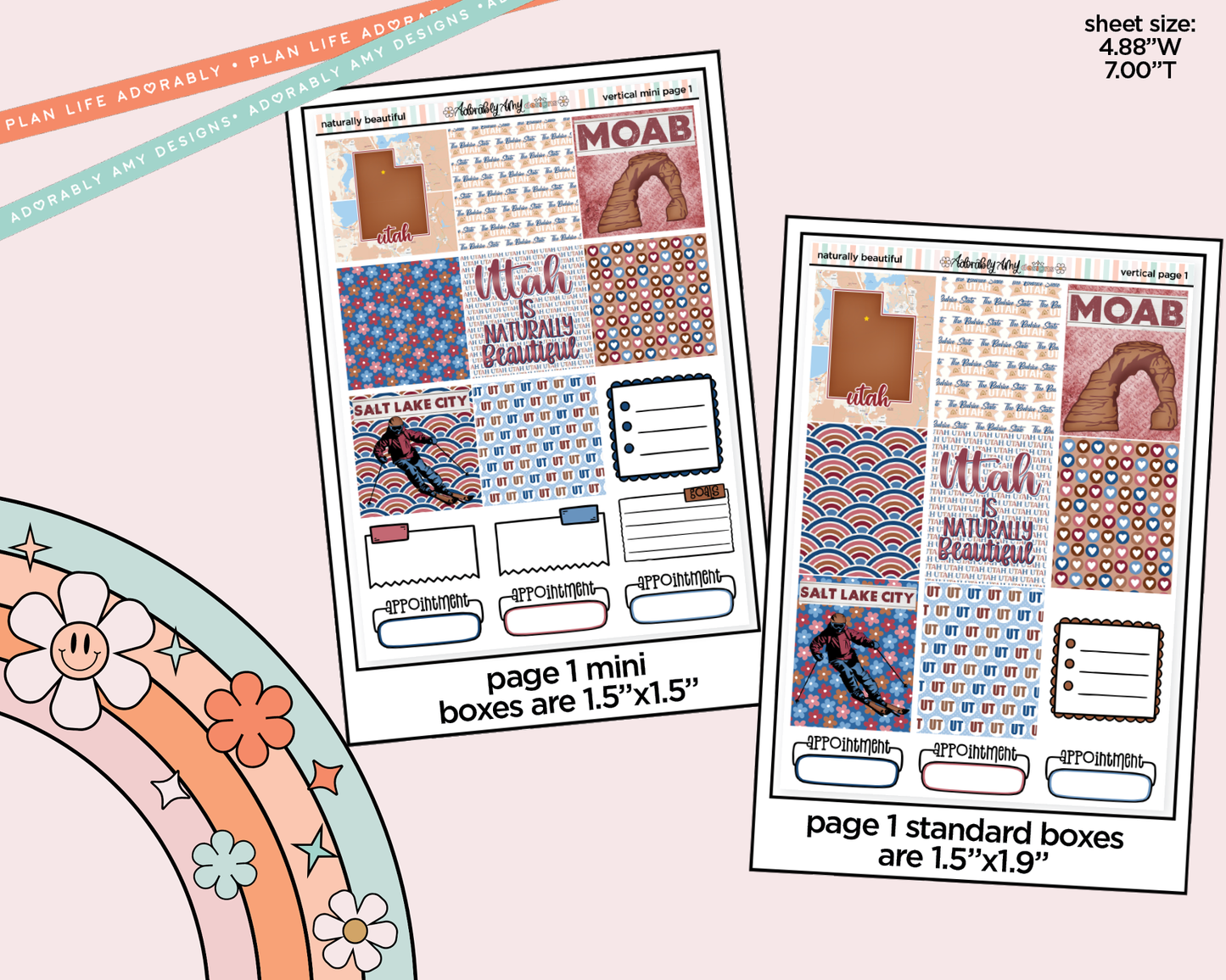 Vertical Utah is Naturally Beautiful Kit for Vertical Standard Size Planners or Insert