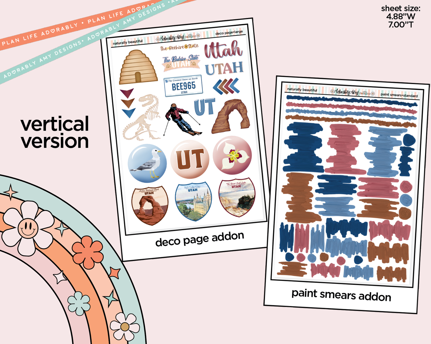 Vertical Utah is Naturally Beautiful Kit for Vertical Standard Size Planners or Insert
