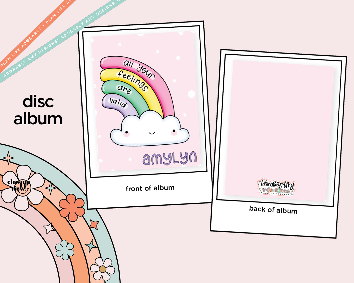 All Your Feelings are Valid Disc Bound Sticker Storage - 4 Slots - Tiny Text/Diecuts Size