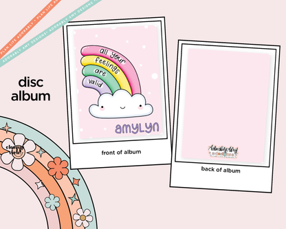 All Your Feelings are Valid Disc Bound Sticker Storage - 4 Slots - Tiny Text/Diecuts Size