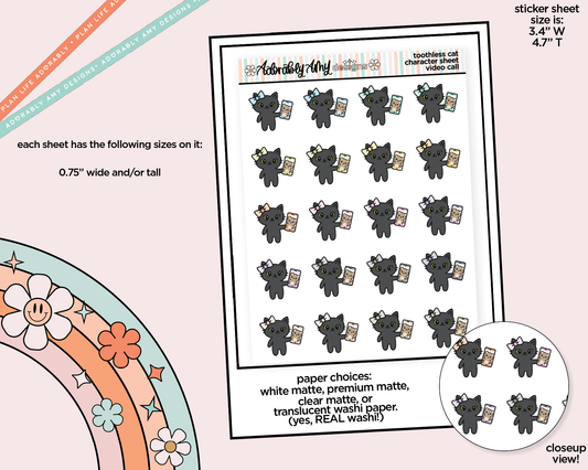 Toothless Cat Video Call Decoration Planner Stickers