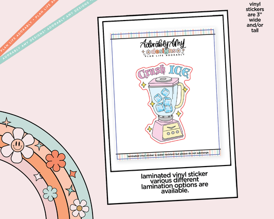 Laminated Vinyl Large Diecut Stickers - Crush Ice - Adorably Amy Designs