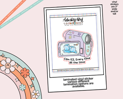 Laminated Vinyl Large Diecut Stickers - Film Ice - All the Time - Adorably Amy Designs