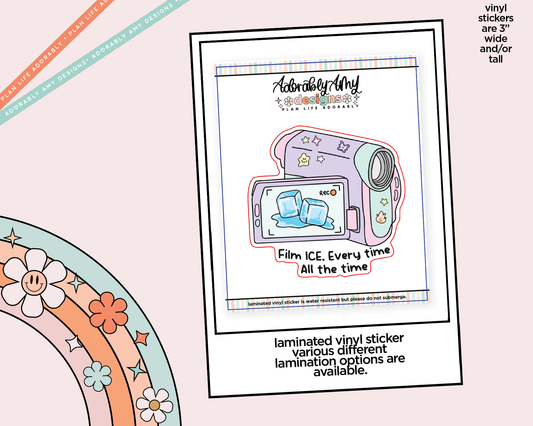 Laminated Vinyl Large Diecut Stickers - Film Ice - All the Time - Adorably Amy Designs