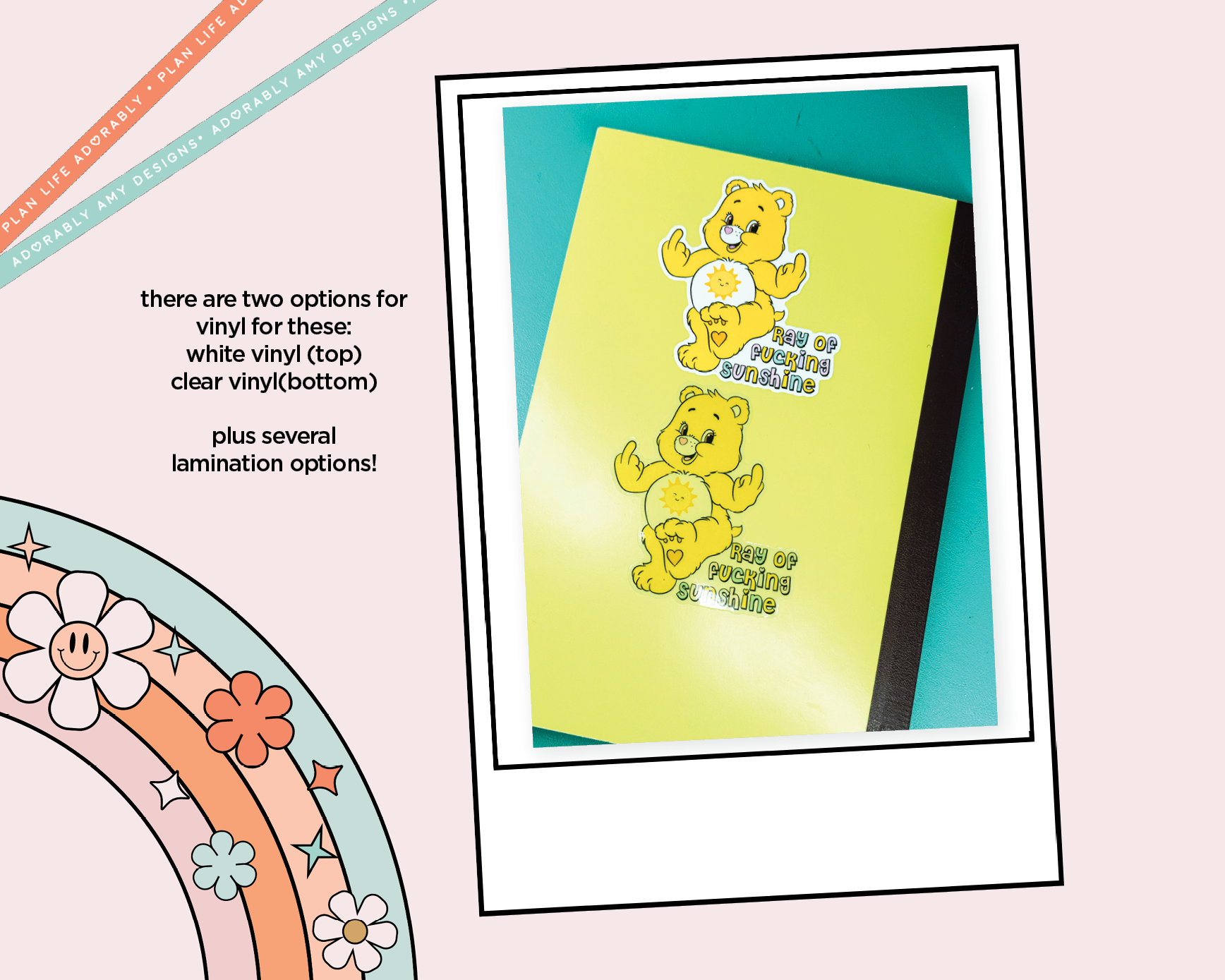 Laminated Vinyl Large Diecut Stickers - Crush Ice - Adorably Amy Designs