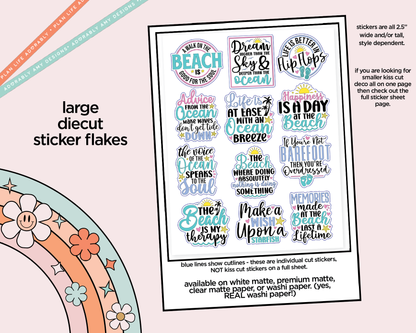 Walk on the Beach Typography Sampler Planner Stickers