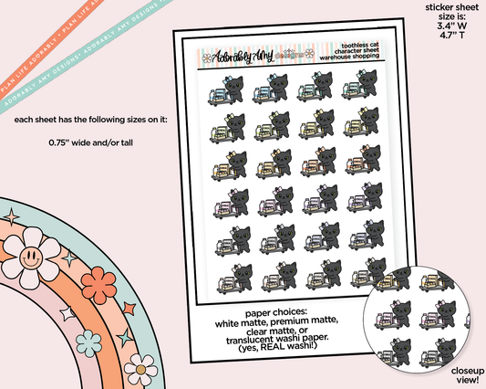 Toothless Cat Warehouse Shopping Decoration Planner Stickers
