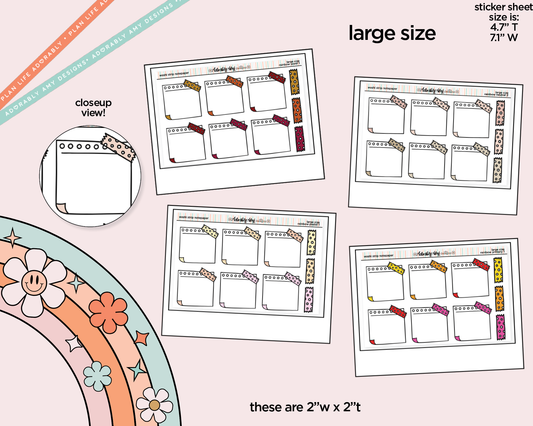 Rainbow Doodled Wash Strip Notepaper Boxes Large/Jumbo Size Stickers - Adorably Amy Designs