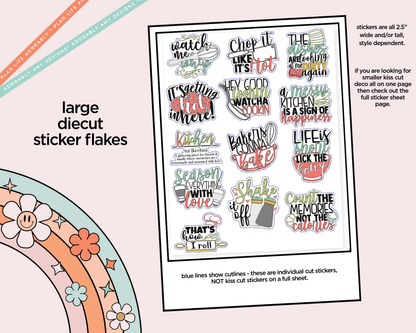 Watch Me Whip Cooking Themed Typography Sampler Planner Stickers