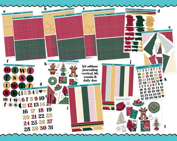 We Wish You a Merry Christmas Themed Weekly Kit Addons - All Sizes - Deco, Smears and More!