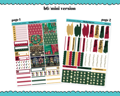 Mini B6 We Wish You a Merry Christmas Themed Weekly Planner Sticker Kit sized for ANY Vertical Insert