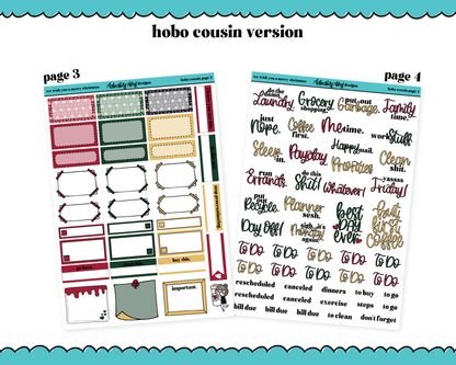 Hobonichi Cousin Weekly We Wish You a Merry Christmas Themed Planner Sticker Kit for Hobo Cousin or Similar Planners