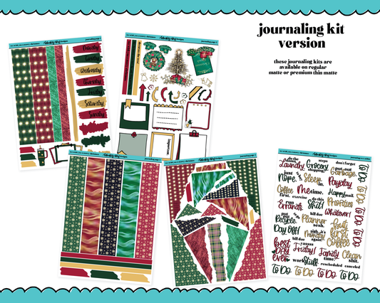 Journaling Kit We Wish You a Merry Christmas Themed Planner Sticker Kit