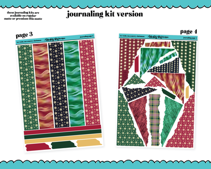 Journaling Kit We Wish You a Merry Christmas Themed Planner Sticker Kit