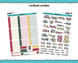 Vertical We Wish You a Merry Christmas Themed Planner Sticker Kit for Vertical Standard Size Planners or Inserts