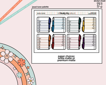 Rainbow Doodled Weekly Tracker Large/Jumbo Size Stickers