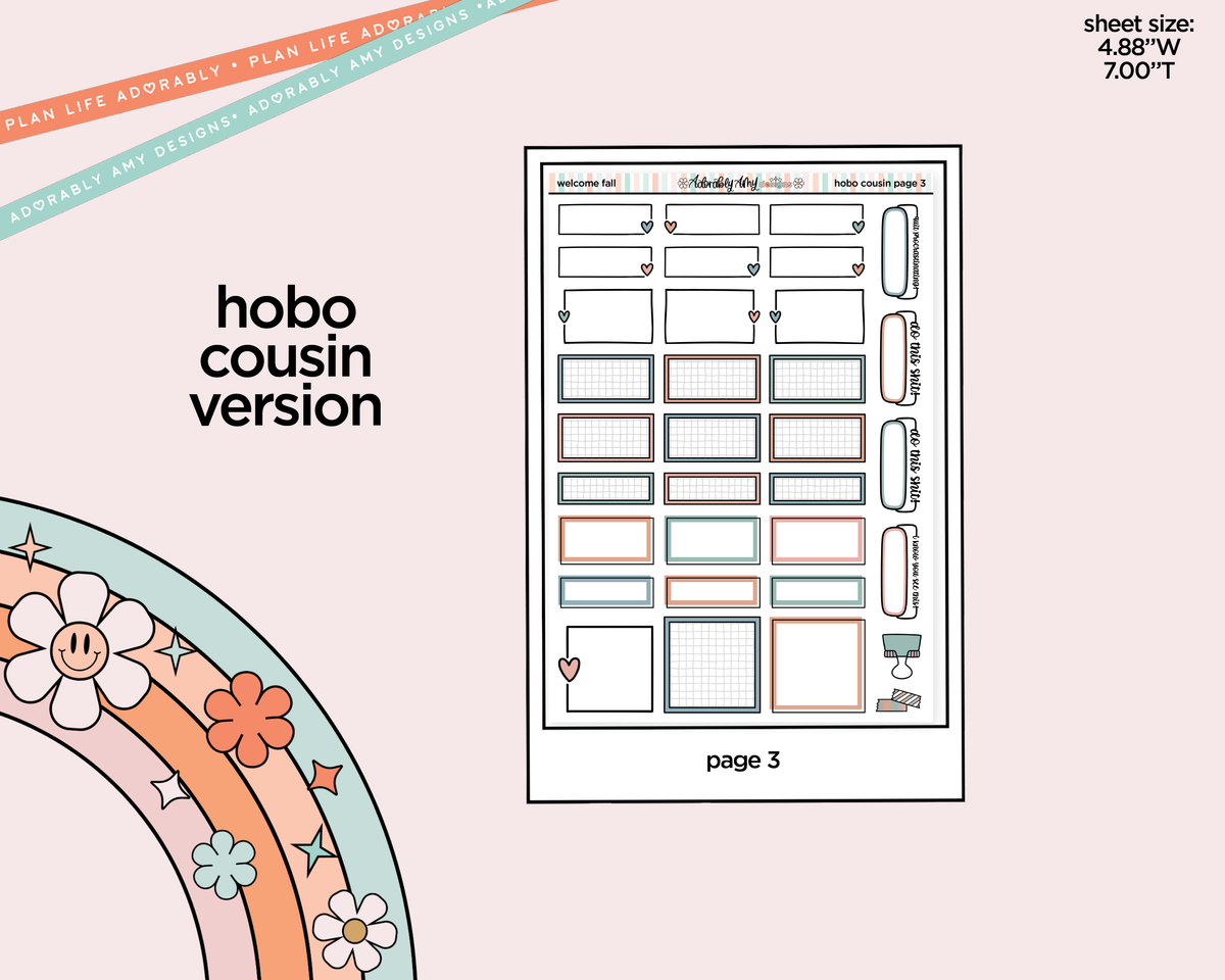Hobonichi Cousin Weekly Welcome Fall Planner Sticker Kit for Hobo Cousin or Similar Planners