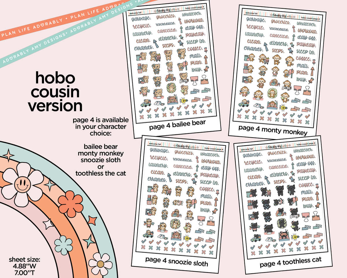 Hobonichi Cousin Weekly Welcome Fall Planner Sticker Kit for Hobo Cousin or Similar Planners