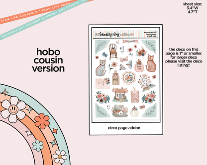 Hobonichi Cousin Weekly Welcome Fall Planner Sticker Kit for Hobo Cousin or Similar Planners