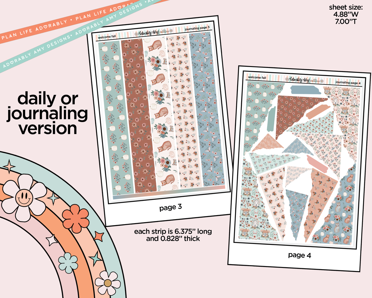 Journaling and Daily Planning Welcome Fall Planner Sticker Kit