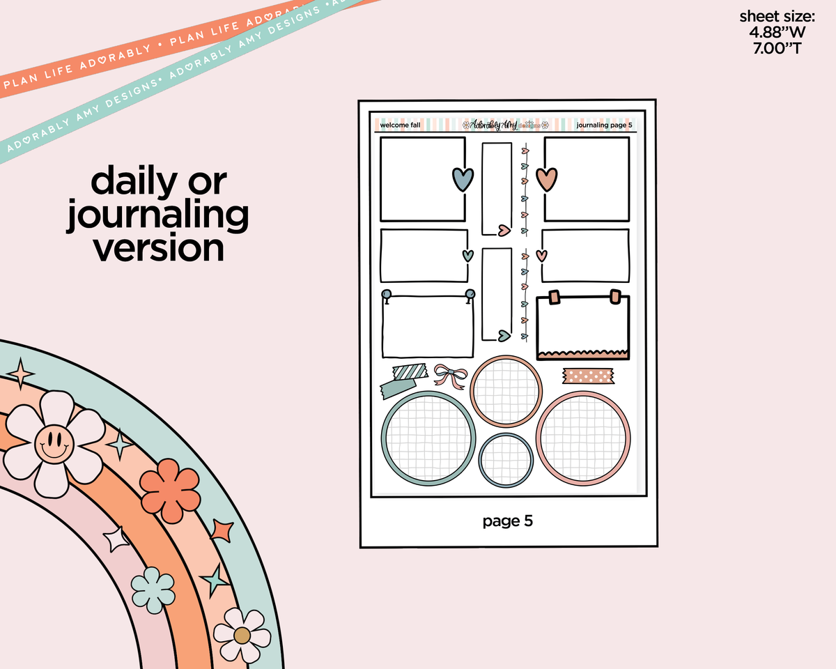 Journaling and Daily Planning Welcome Fall Planner Sticker Kit